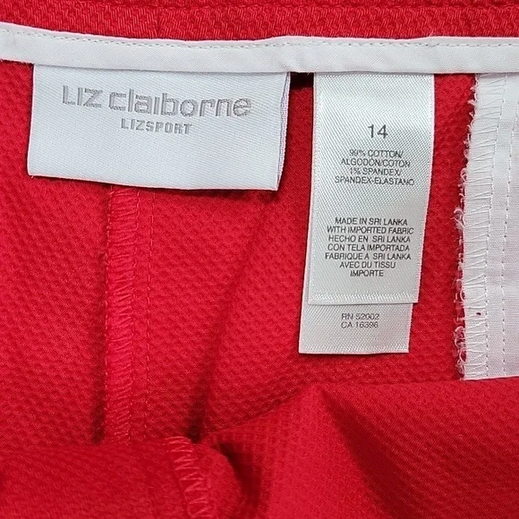 Liz Claiborne Liz Sport Red Bermuda Shorts Size 14 EUC - Picture 6 of 13
